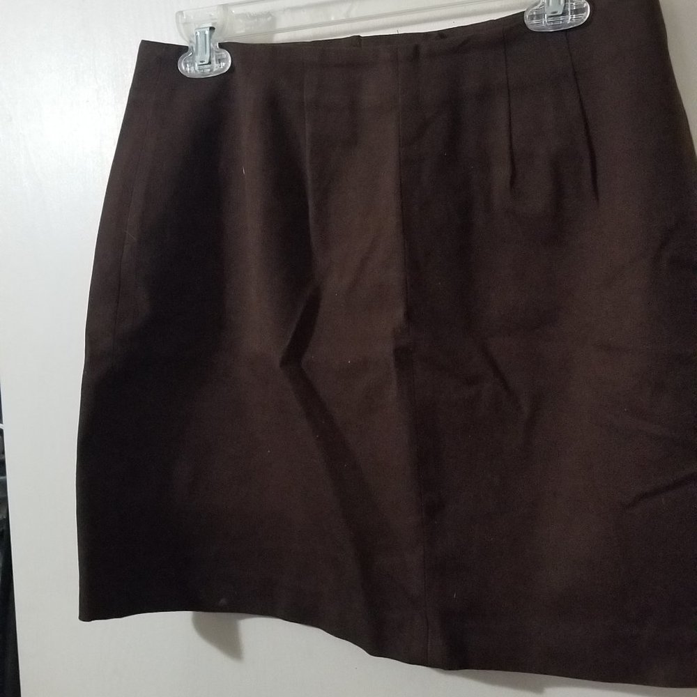Brown mini pencil skirt